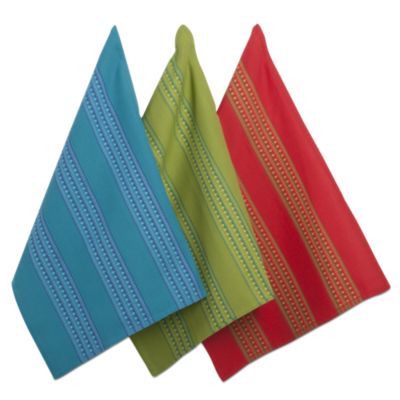 salsa waffle weave stripe dishtowel set of 3