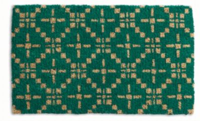 geometric diamond coir mat