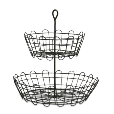 two-tier wire serving basket