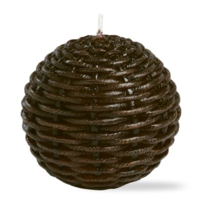 wicker decorative ball candle