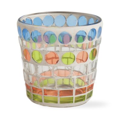 spring mosaic glass votive holder