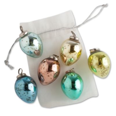 easter egg mercury glass ornament set of 6