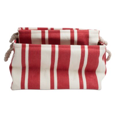 hudson stripe red rectangular crunch bag set of 2