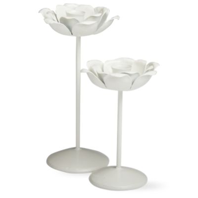 flower blossom taper holder set of 2
