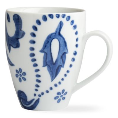 indigo paisley white mug