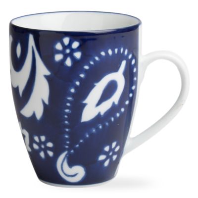 indigo paisley blue mug