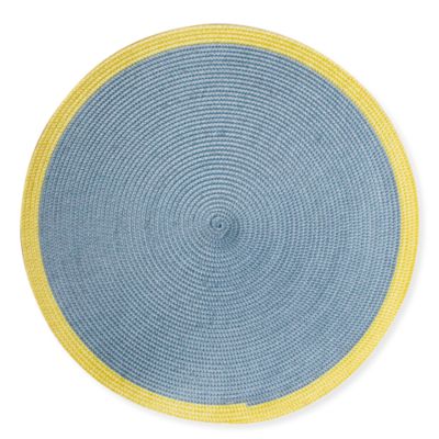 Round Woven Two-Tone Light Blue Placemat