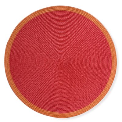 Round Woven Two-Tone Red Placemat