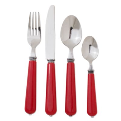 Vintage Red 16 Piece Flatware Set