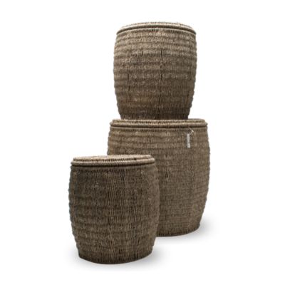 Seagrass Storage Ottomans Set of 3
