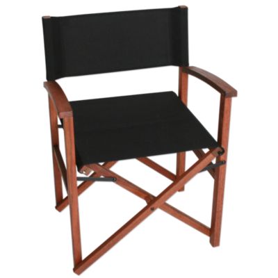 Campaign Chair-Black on Natural Frame