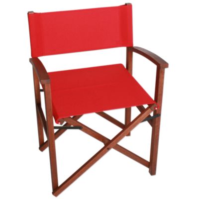 Campaign Chair-Red on Natural Frame