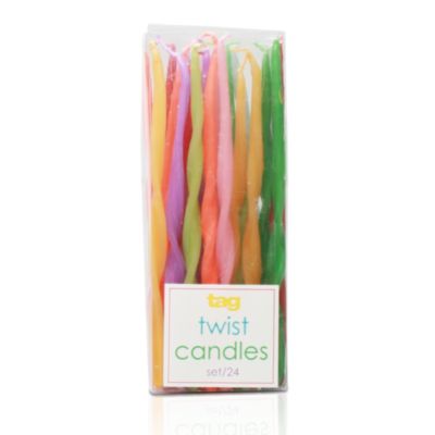 Party Mini Twisted Taper Candle Assorted Set of 24