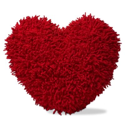 Valentine Shaggy Chenille Heart Pillow