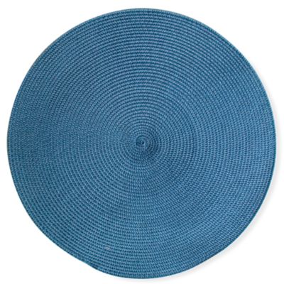 Round Woven Blue Placemat