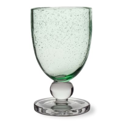 Bubble Glass Green Goblet