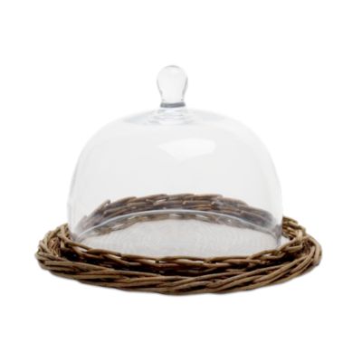 willow & glass small cheese dome set