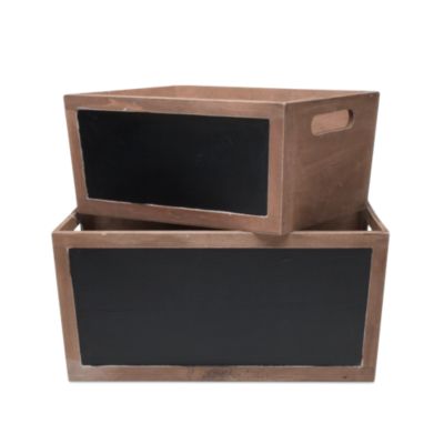 green garden wooden chalkboard bin set of 2