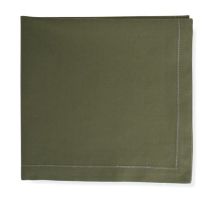 Hemstitch Solid Olive Napkin