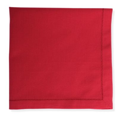 Hemstitch Solid Red Napkin