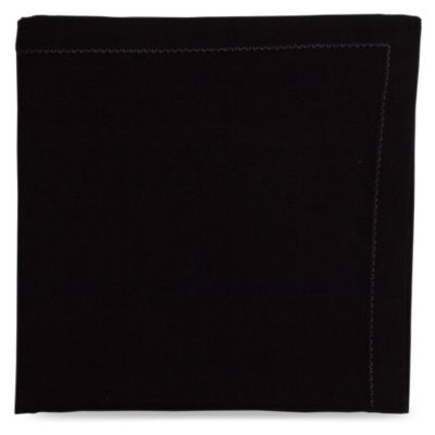 Hemstitch Solid Black Napkin
