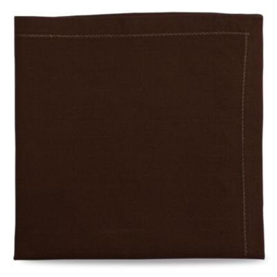 Hemstitch Solid Chocolate Napkin