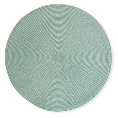 Round Woven Light Aqua Placemat