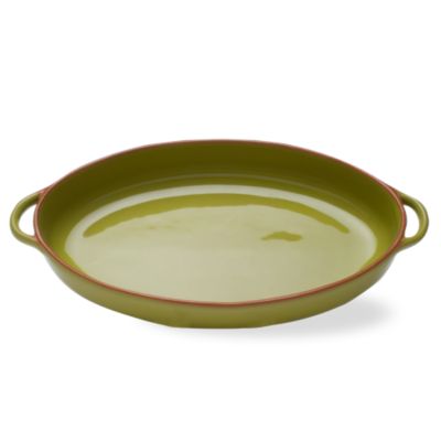 Jardin Green Terracotta Oval Baker