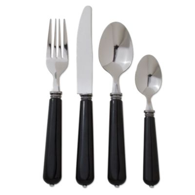 Vintage Black 16 Piece Flatware Set