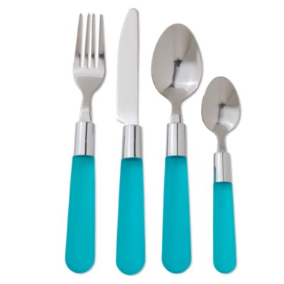 Gel Teal 16 Piece Flatware Placesetting