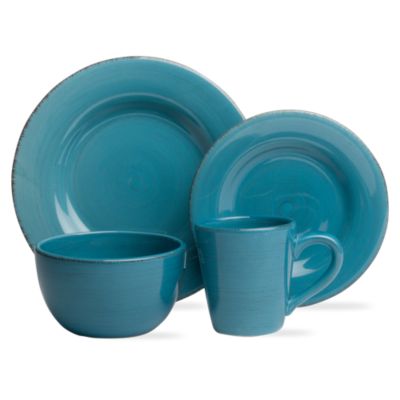 sonoma turquoise 16 piece dinnerware set