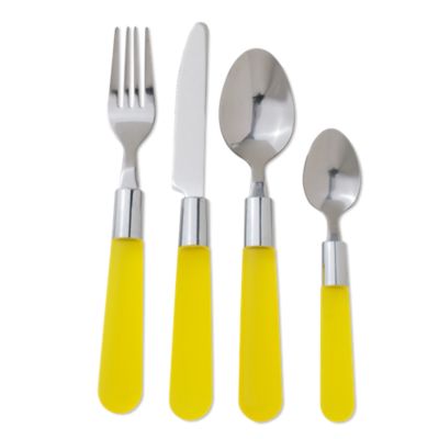 Gel Yellow 16 Piece Flatware Placesetting