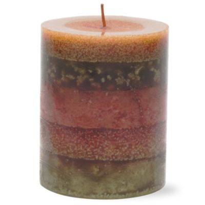 Harvest Spice Stripe 4x5 Pillar Candle