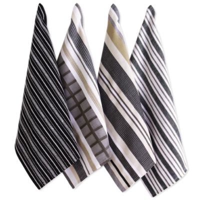 basic charcoal dishtowel set of 4