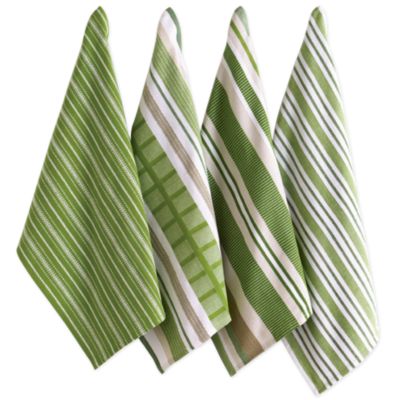 basic green dishtowel set of 4