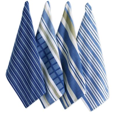basic blue dishtowel set of 4