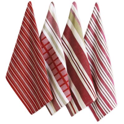 basic red dishtowel set of 4