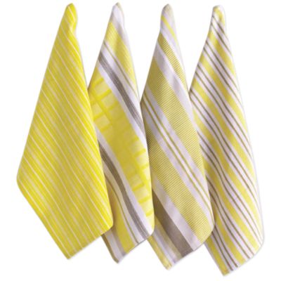 basic yellow dishtowel set of 4