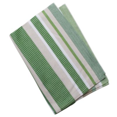 basic green textured stripe dishtowel