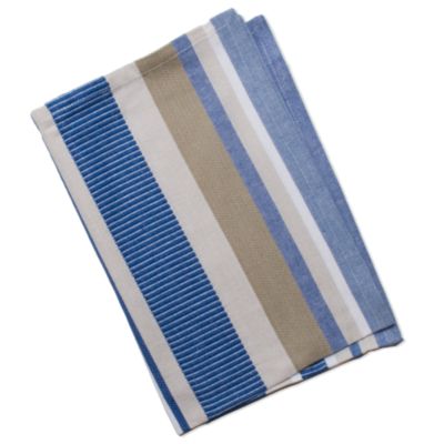 basic blue textured stripe dishtowel