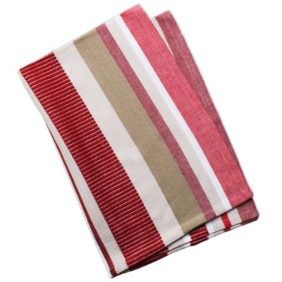basic red textured stripe dishtowel