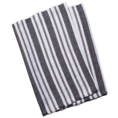 basic charcoal basket weave stripe dishtowel