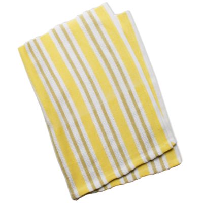 basic yellow basket weave stripe dishtowel