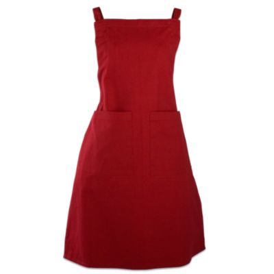 basic red solid apron