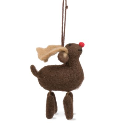 Christmas Moose Woolen Ornament