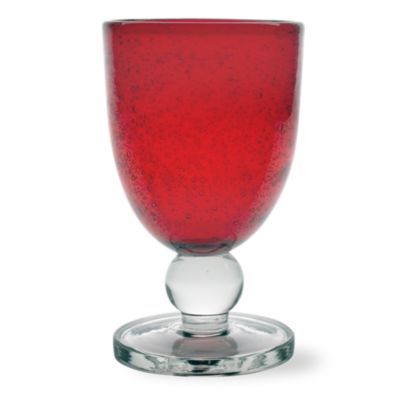 Bubble Glass Red Goblet