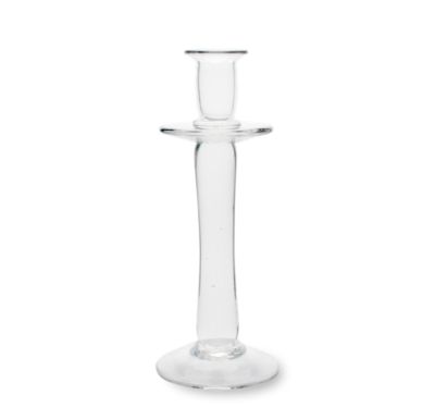 Roman Short Glass Candlestick Holder
