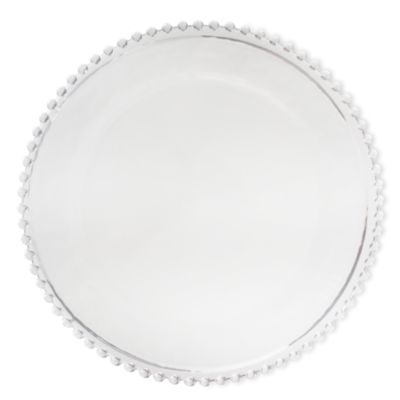 Hobnail Rim Large Glass Plate
