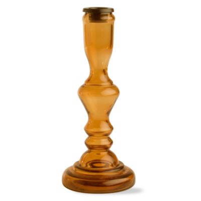 Rosanna Medium Amber Glass Candlestick Holder