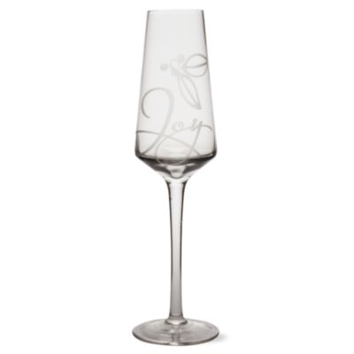 Holiday Sparkle Etched Joy Champagne Flute